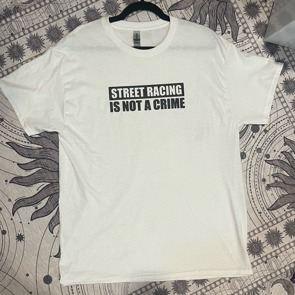 Gildan Custom Pressed “Street Racing is not a Crime” Unisex Size: L TSHIRT/DRESS - Picture 1 of 8